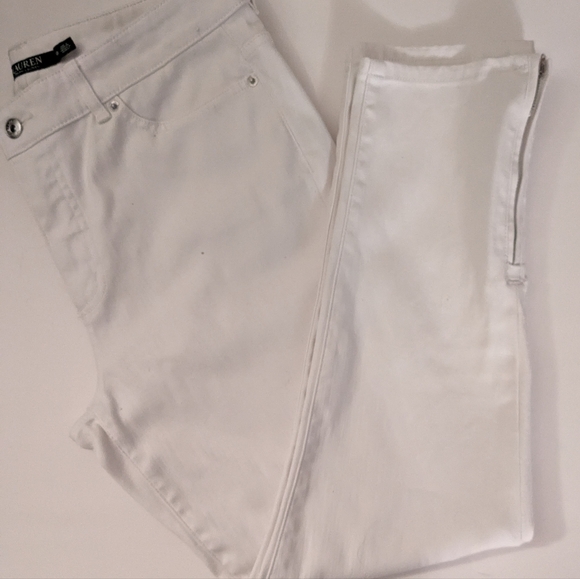 Ralph Lauren premier skinny cropped jeans white size 12 - Picture 3 of 6